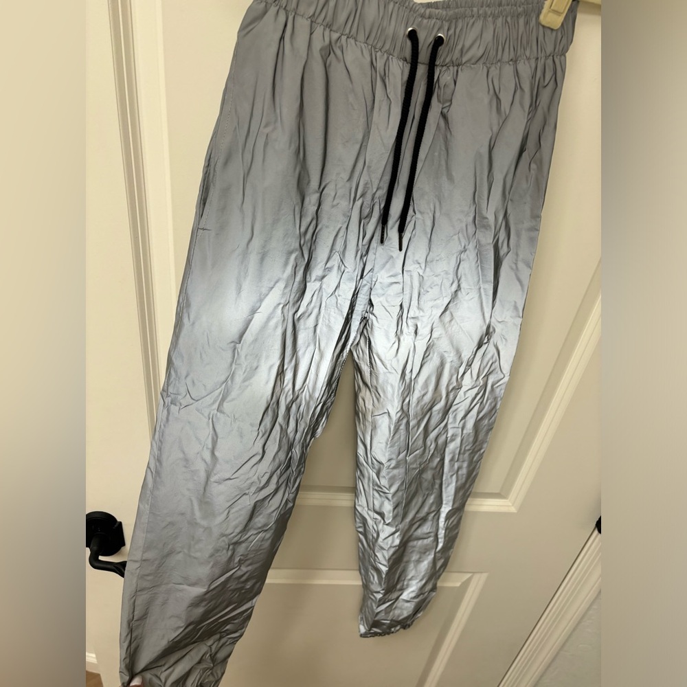 Silver Reflective Snow Sweatpants